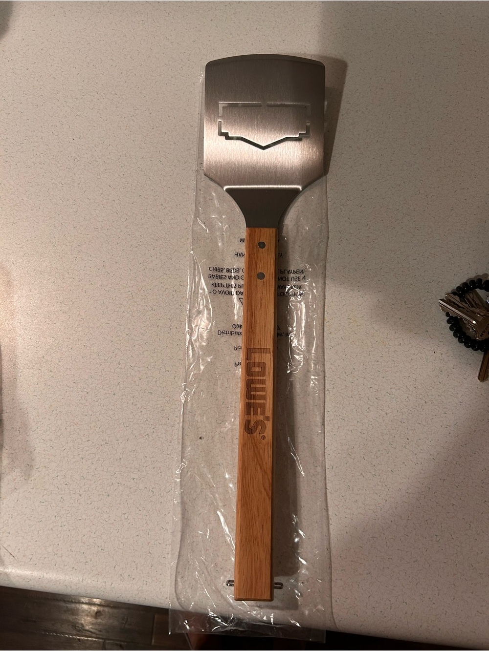 Lowe's 2026 Father’s Day stainless steel spatula with wooden handle